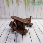 WOODEN BABY AIRPLANE BROWN