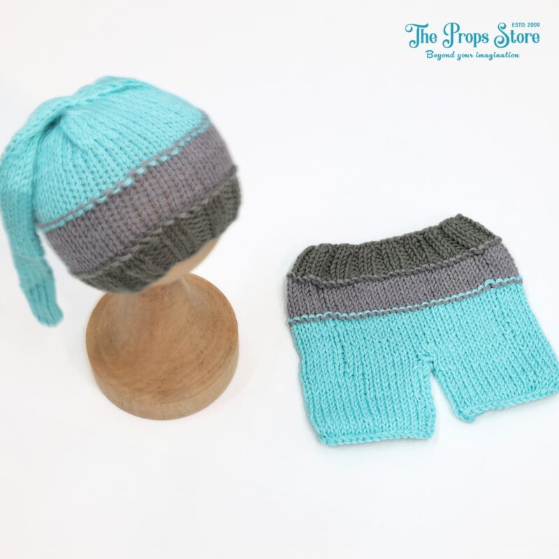 WOOLEN PANT & CAP SKY BLUE