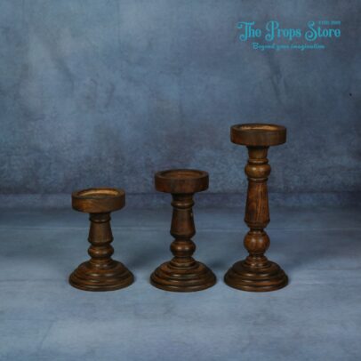 CANDLE STAND 3PCS BROWN