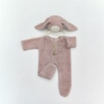 BABY FUR ROMPER WITH RABBIT EAR