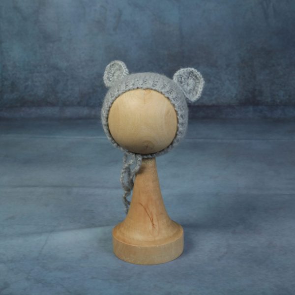 MOHAIR NEWBORN BONNET LIGHT GREY