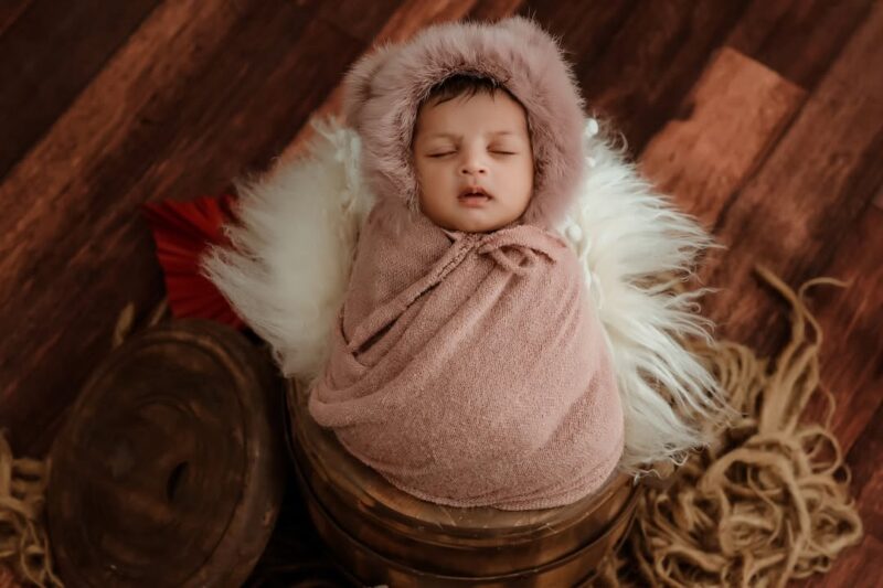 MOHAIR BONNET WRAP & TADDY DUSTY PINK - Image 3