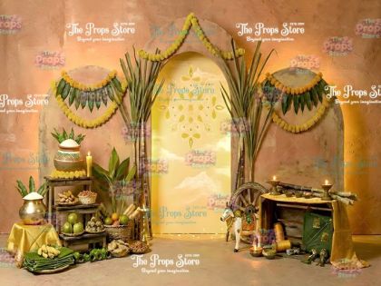 Pongal Festival Theme Fabric Backdrop=002
